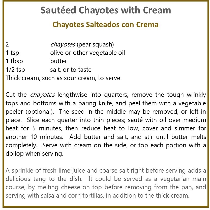 Chayotes with Cream