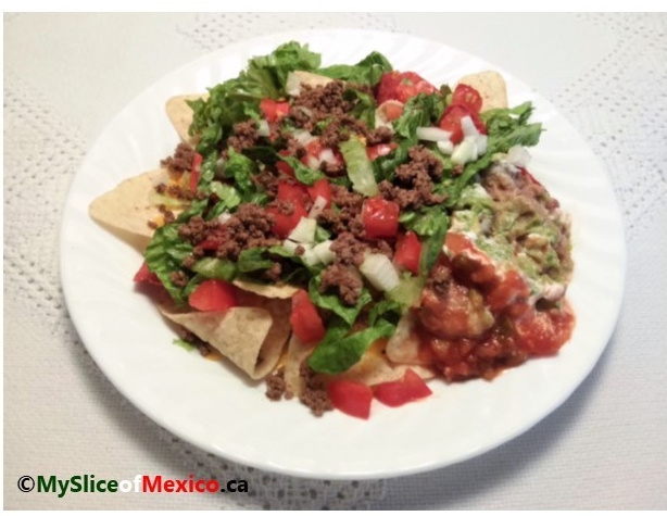 Deluxe Nachos with Five Layer Dip my slice of mexico