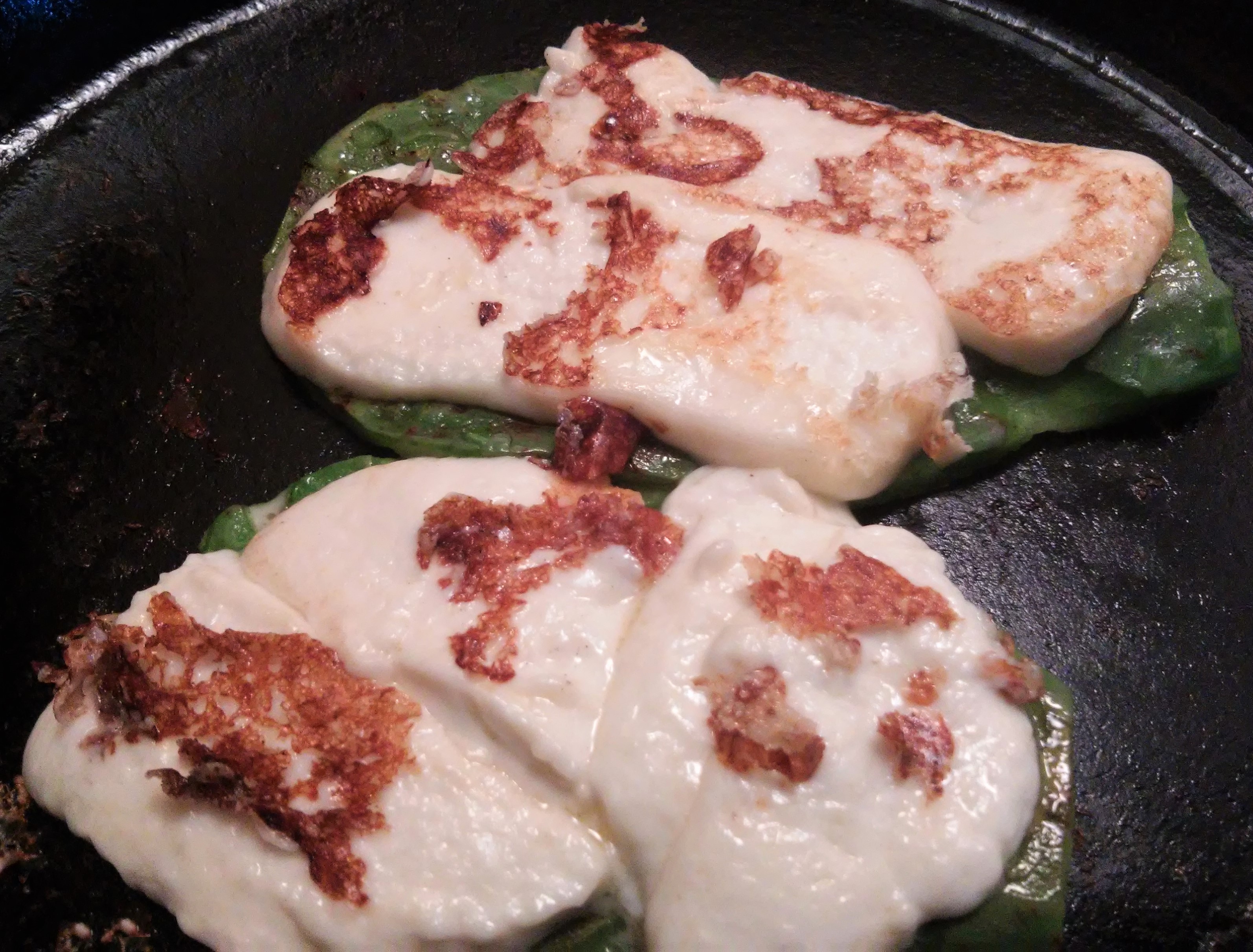 Grilled cactus and cheese