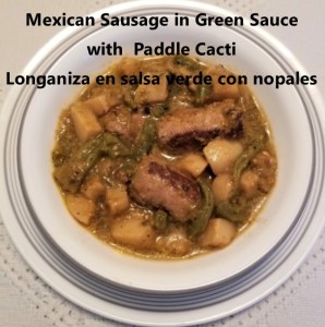 longaniza in green sauce with nopales cover