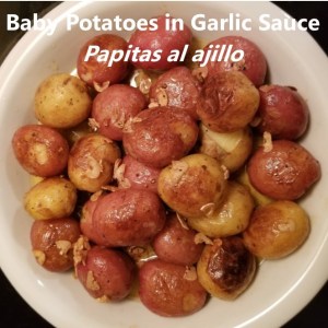 Baby potatoes in garlic sauce cover