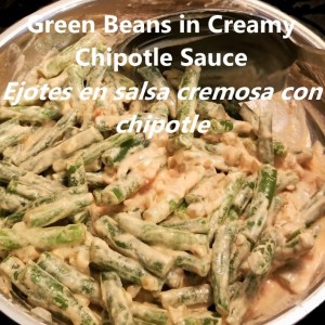 green beans in creamy chipotle with title