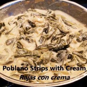 Poblano strips with cream