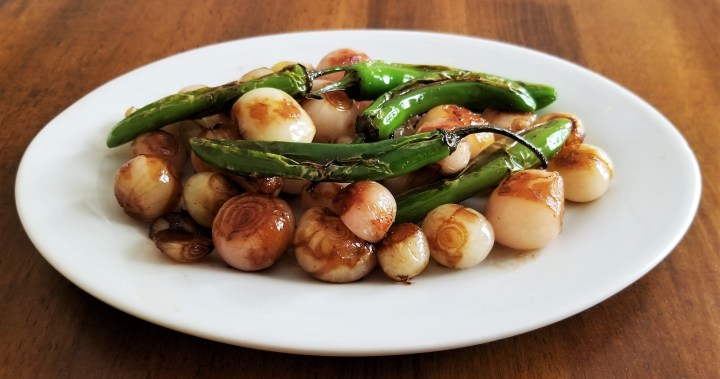 Fried “Chiles Toreados” with&nbsp;Onions