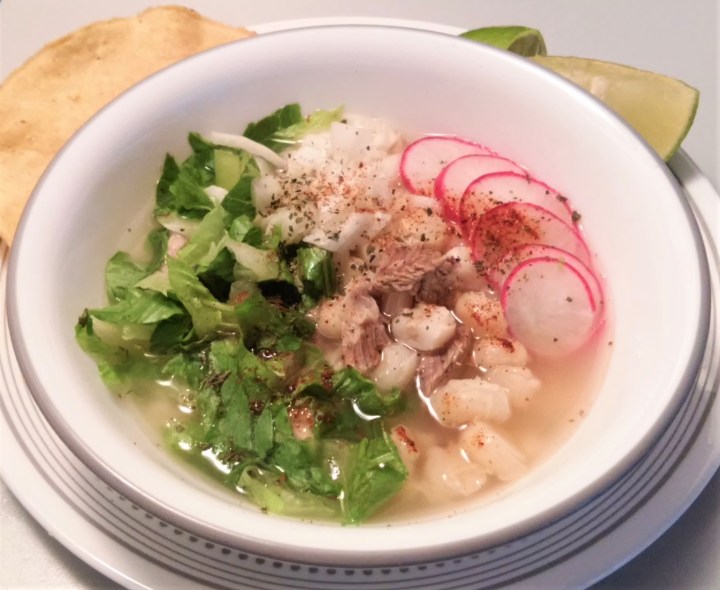 pozole with toppings