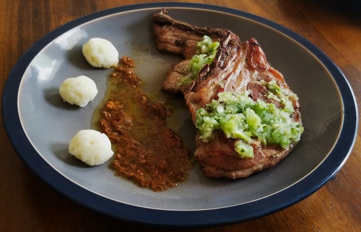 Lamb with Green and Red&nbsp;Sauces